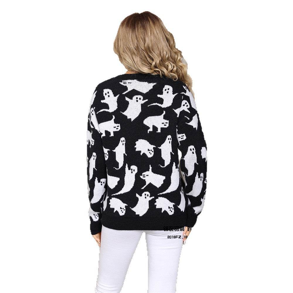 Halloween Sweater Pullover Plus Size Knitwear - Velora