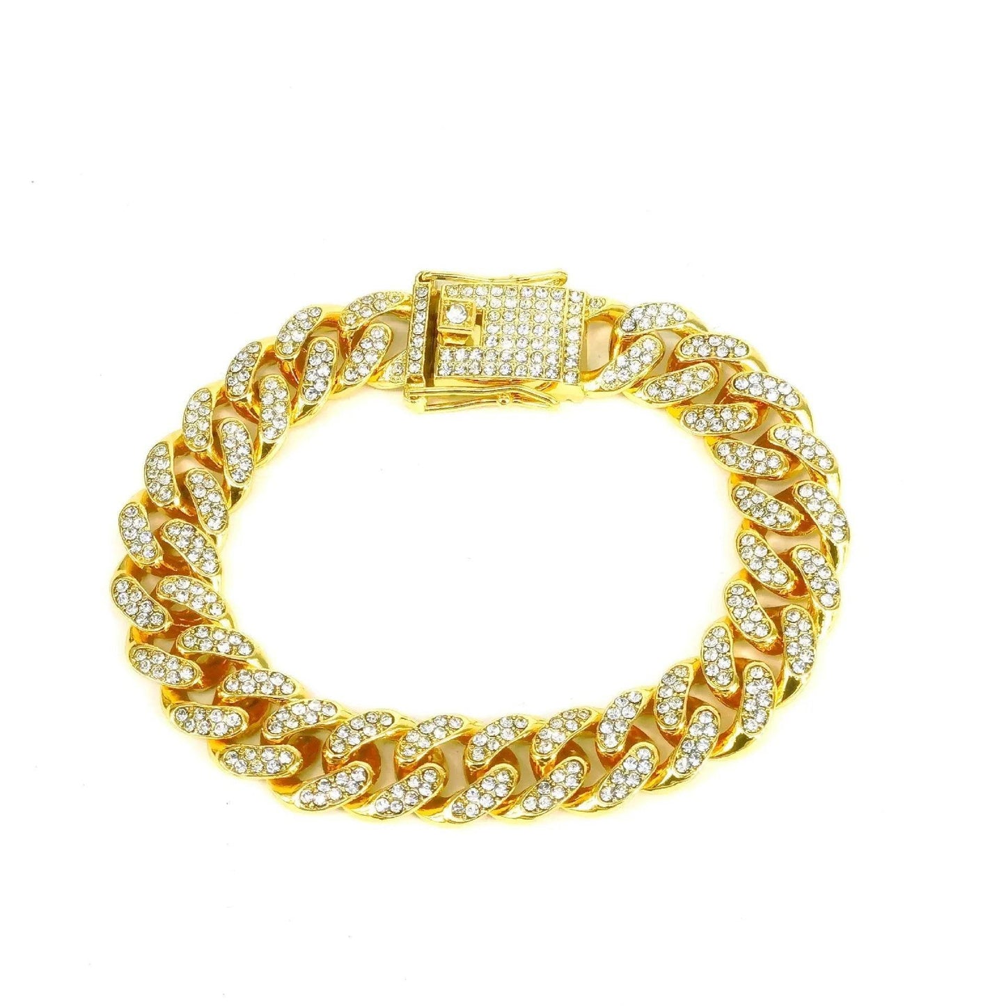 Alloy Line Cuban Link Chain Diamond Bracelet - Velora