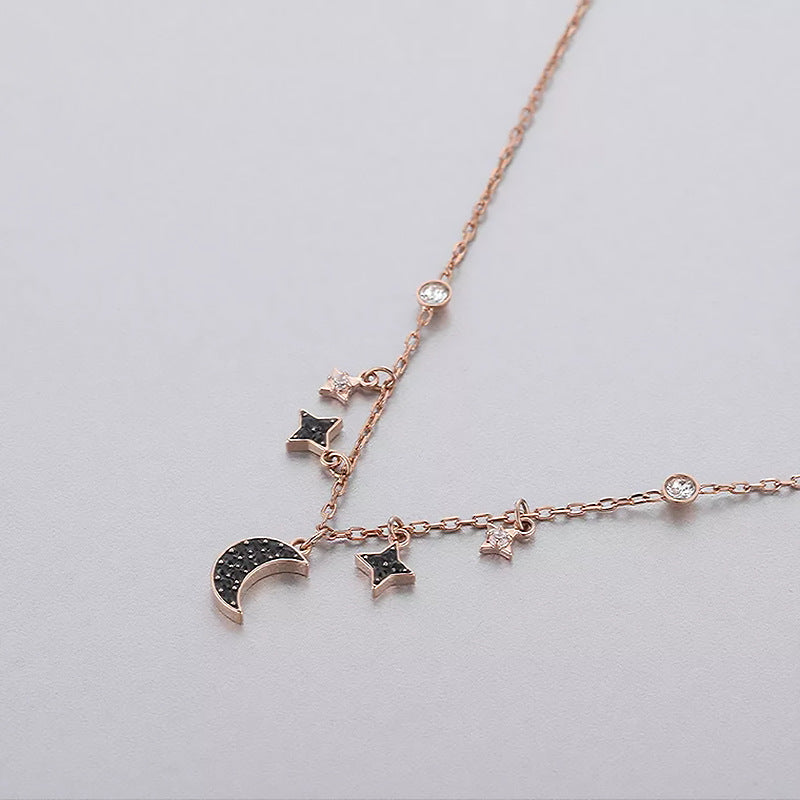 Swarovski Crystal Star and Moon Necklace for Women