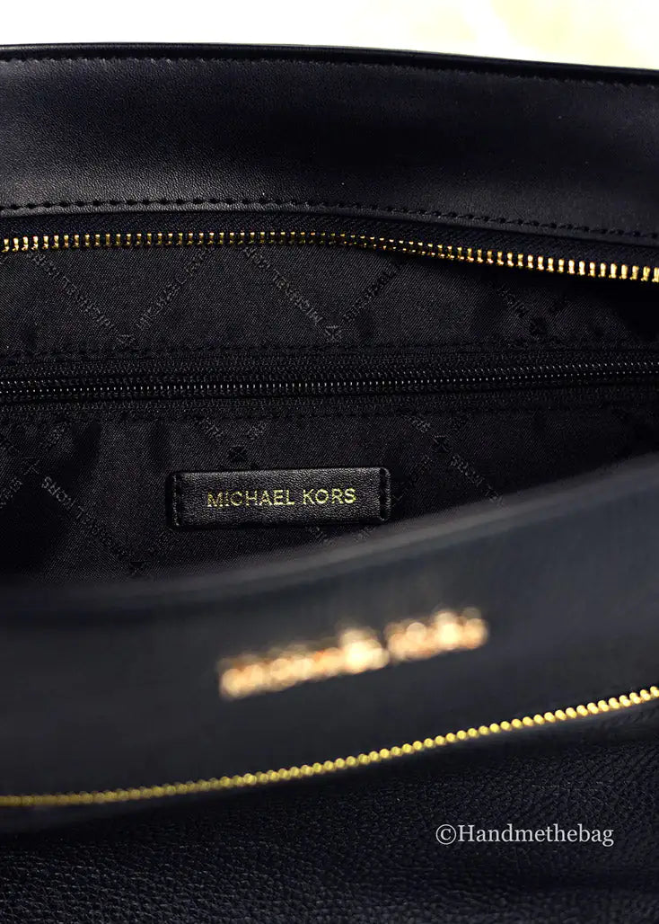 Michael Kors Pebbled Leather Chain Tote - Black