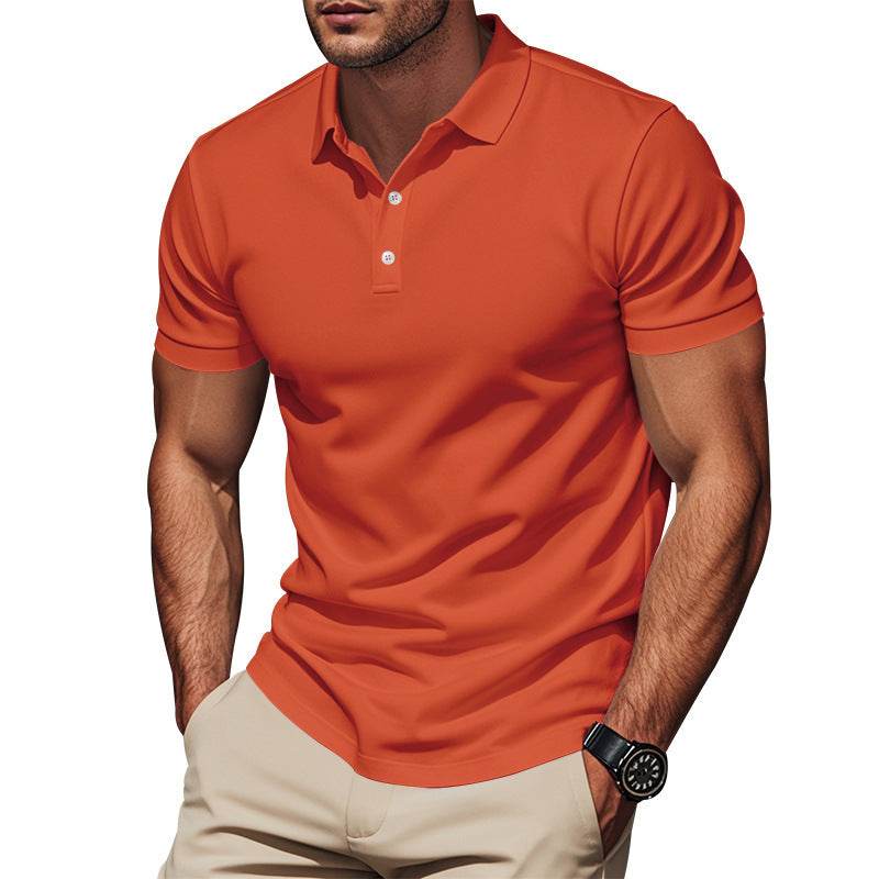 Men's Gentleman Loose Breathable Lapels Short Sleeve - Velora