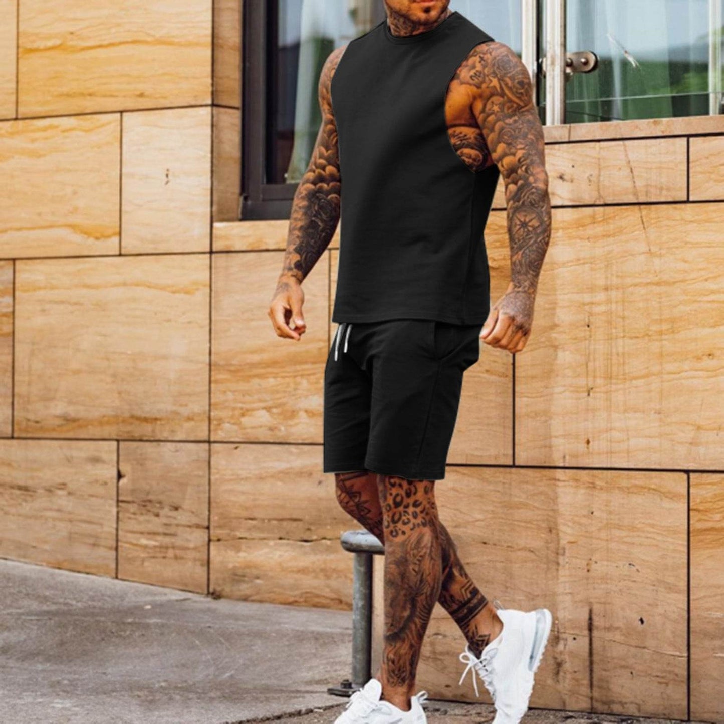 Men Summer 2pcs Sleeveless Athleisure wear Short Outfit set - Velora