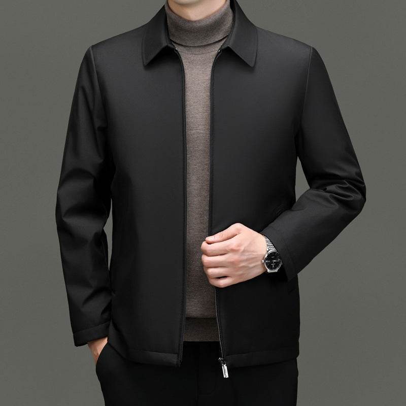 Men's Goose Down Jacket Winter New Polo Collar Dad Wear - Velora