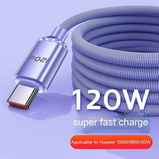 120W Data Cable Type-C Mobile Phone Charging Cable - Velora