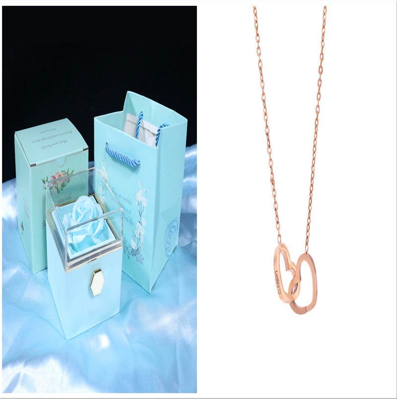 Rotating Soap Flower Rose Gift Box Creative Rotating Rose Jewelry Packaging Box Valentine's Day Gift For Women - Velora
