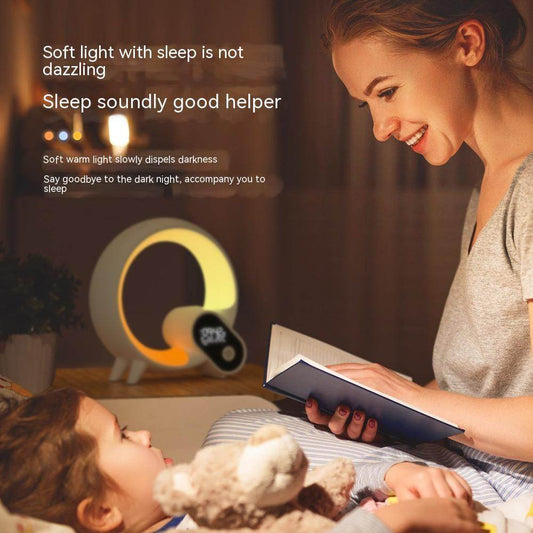 Creative Q Light Analog Sunrise Digital Display Alarm Clock Bluetooth Audio Intelligent Wake-up Q Colorful Atmosphere Light - Velora