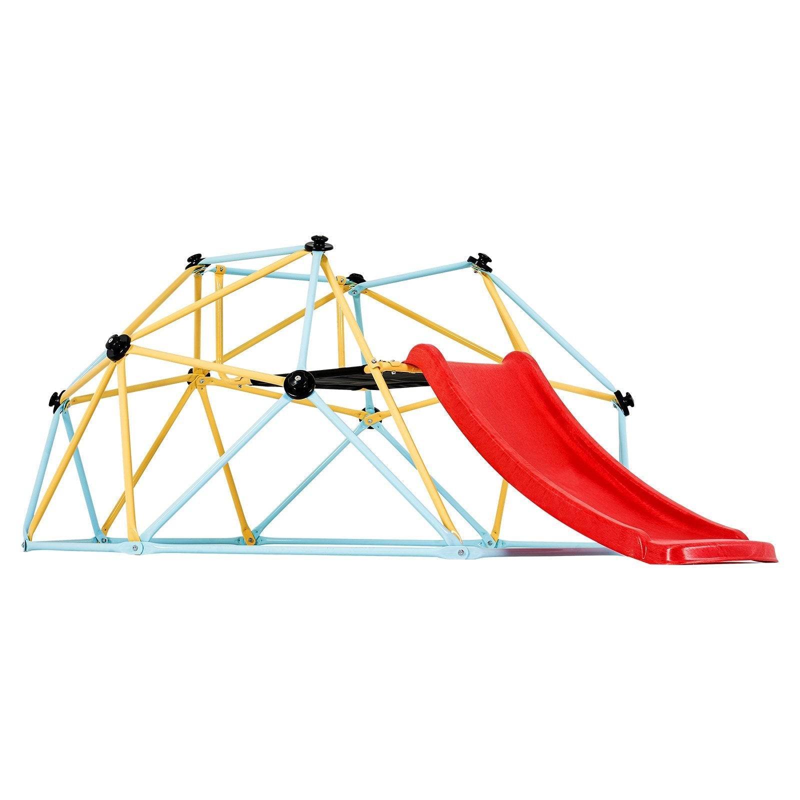 Climbing Dome, For Kids 3 To 9 Years Old, 8FT Geometric Dome Climber With Slide,Jungle Gym Supports 600LBS And Easy Assembly, With Climbing Grip, Outdoor And Indoor Play Equipment For Kids - Velora