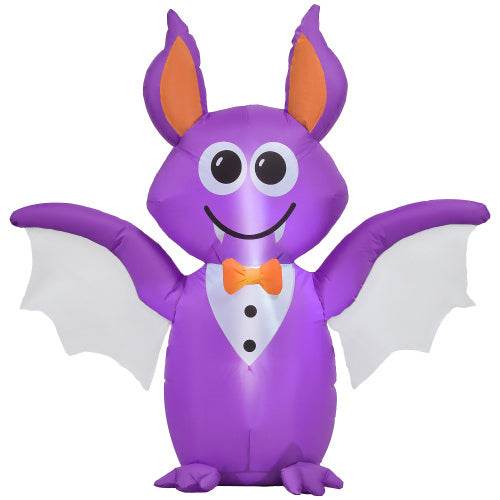Outsunny 6ft Inflatable Halloween Decoration Bat, Blow Up Outdoor LED Yard Display, Waterproof - Velora