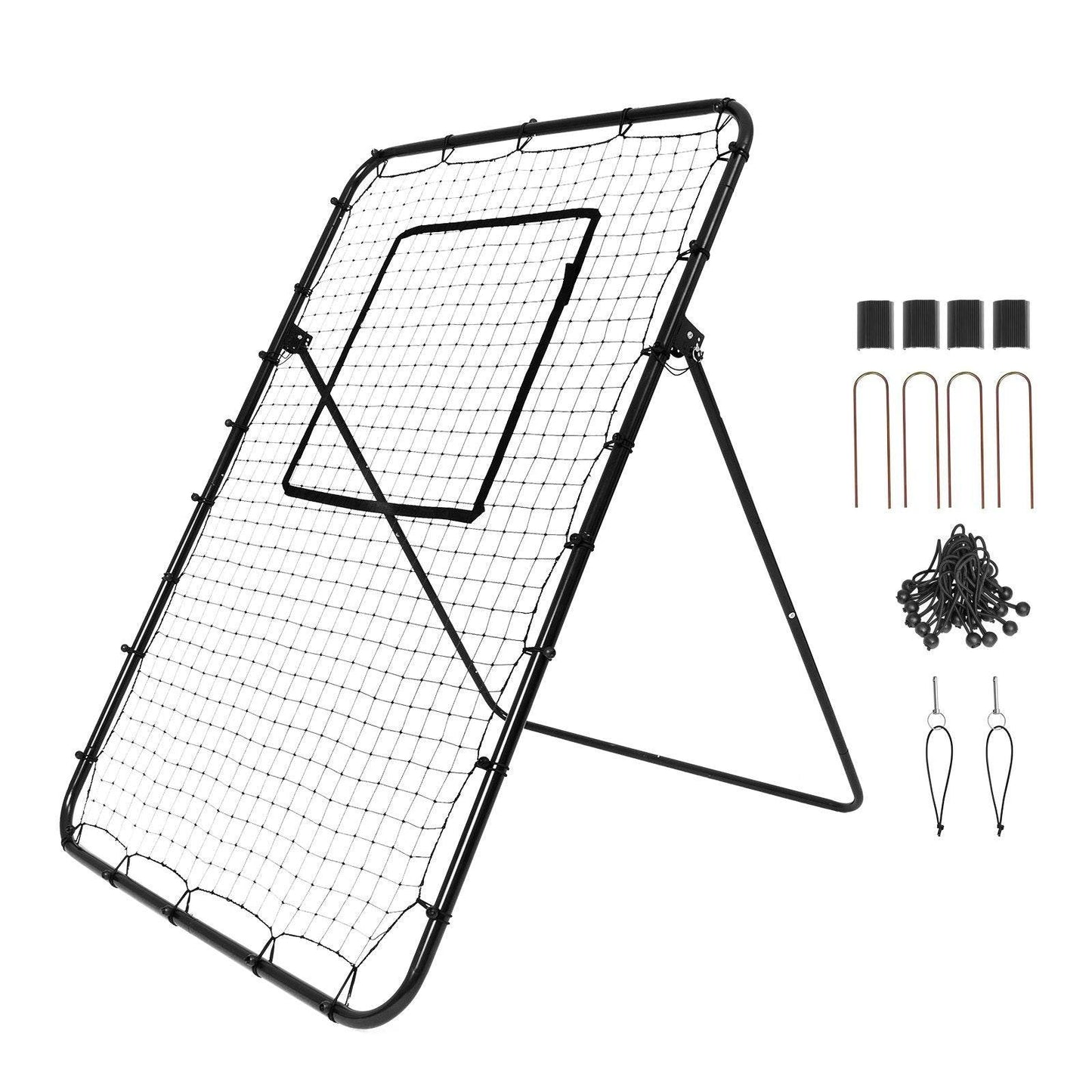 Baseball And Softball Rebounder Net 4x6 Ft PitchBack Adjustable Angles - Velora