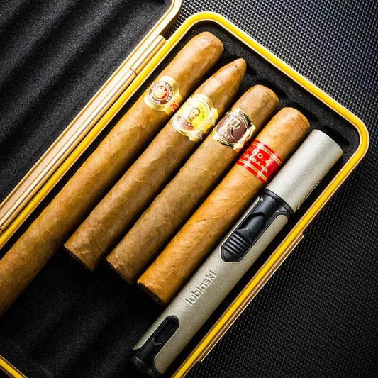 Luxury Portable Aviation Aluminum Humidor Cigar Case - Velora