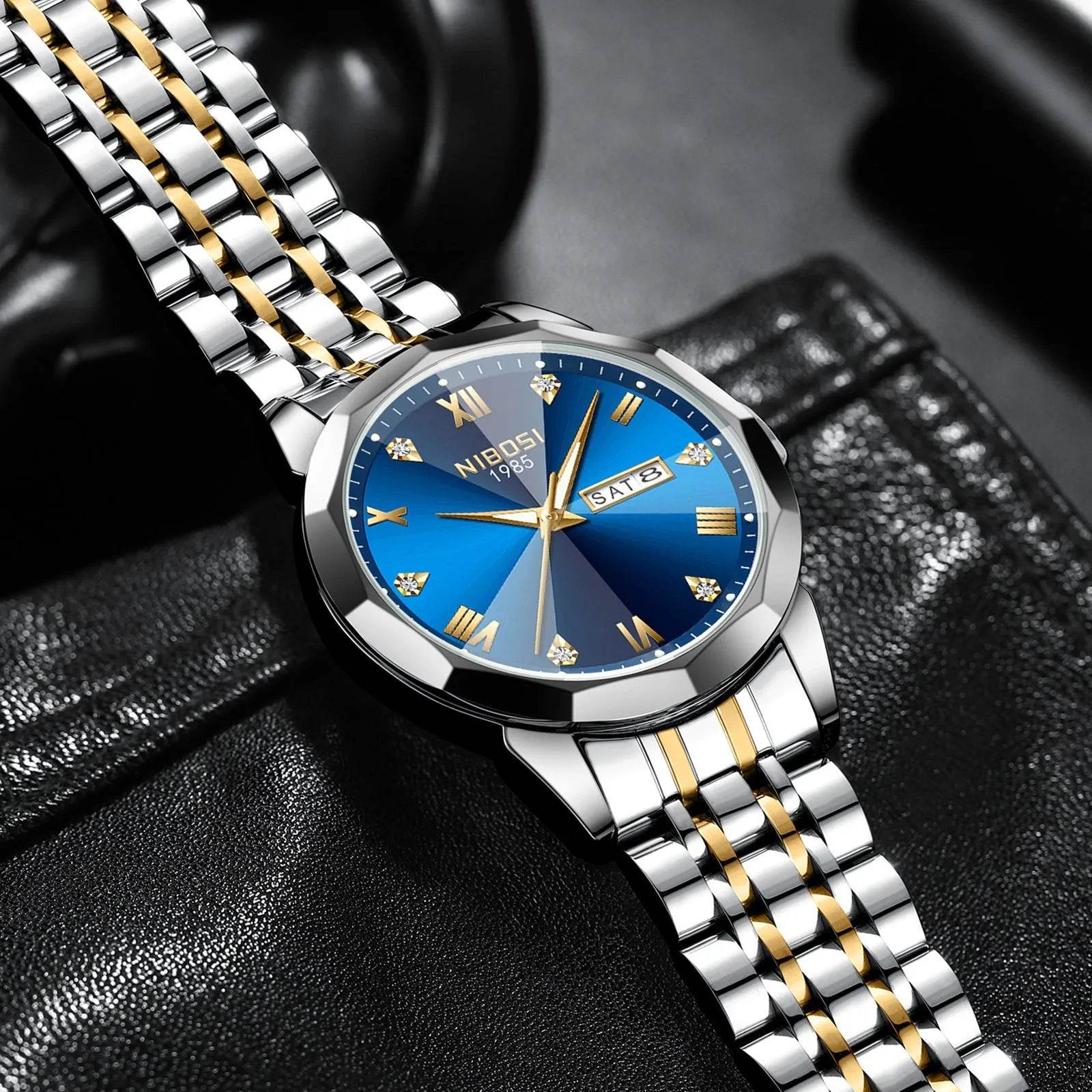 Quartz Men's Steel Strap Watch Luminous Waterproof - Velora