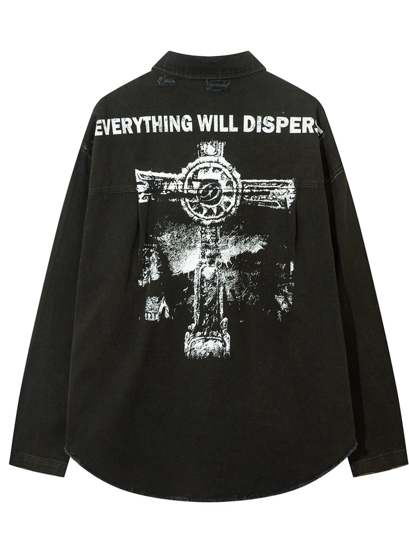 Men's Cross Button Up Oversized Denim Shirt - Velora