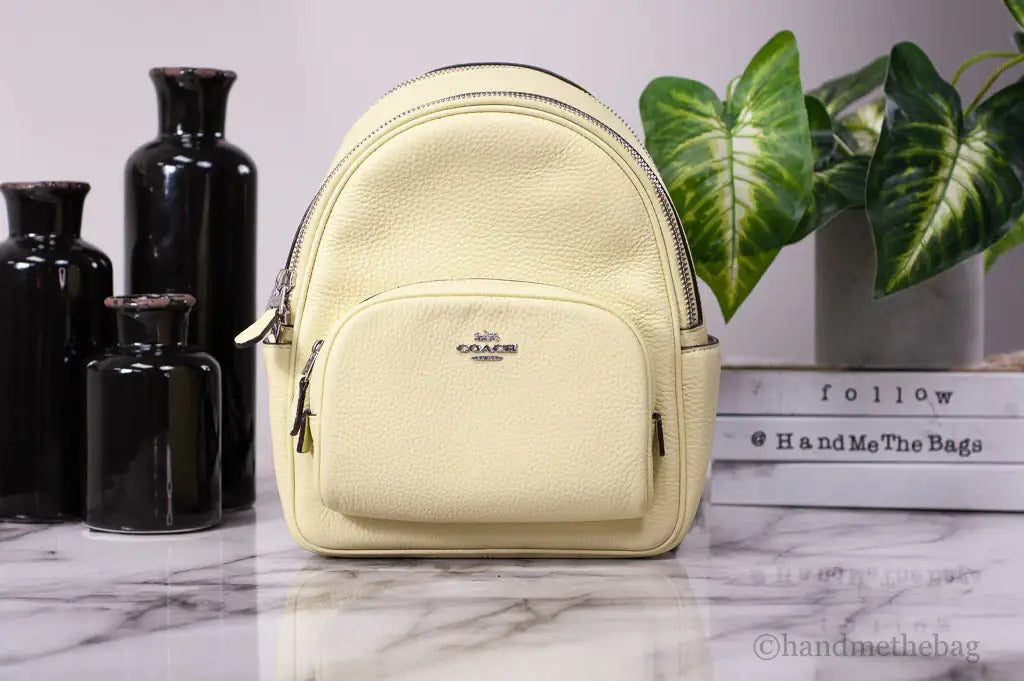 Coach Mini Court Pale Lime Pebbled Leather Shoulder Backpack