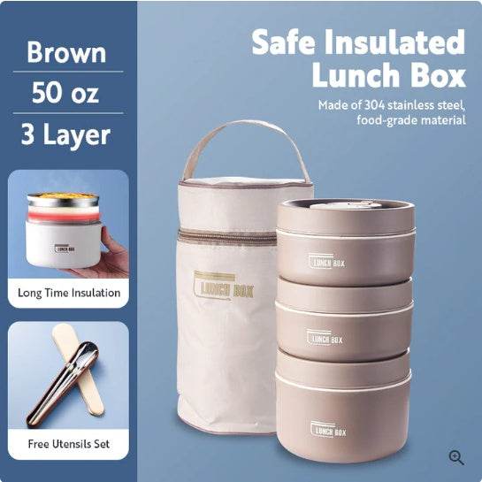 Portable Self-heating Japanese Multi Layer Thermal Insulated Lunch Box for Adult. - Velora