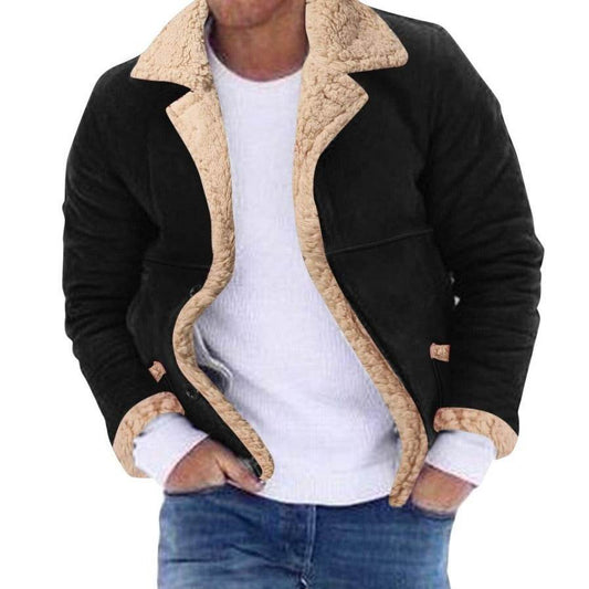 Fashion Men's Fur Integrated Fleece-lined Padded Jacket - Velora