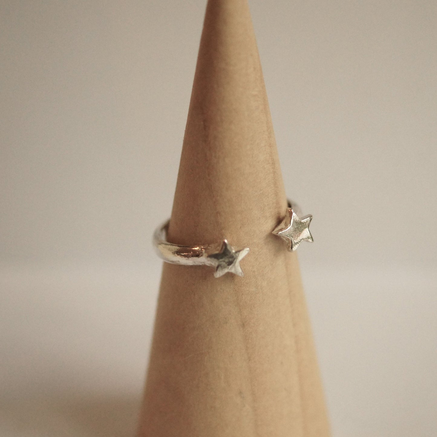 2 Star Silver Ring