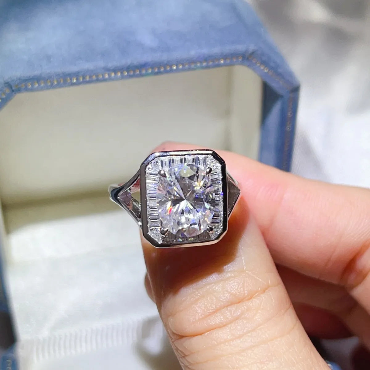 3 Carat Moissanite Engagement Square Ring - Velora Luxury Fashion