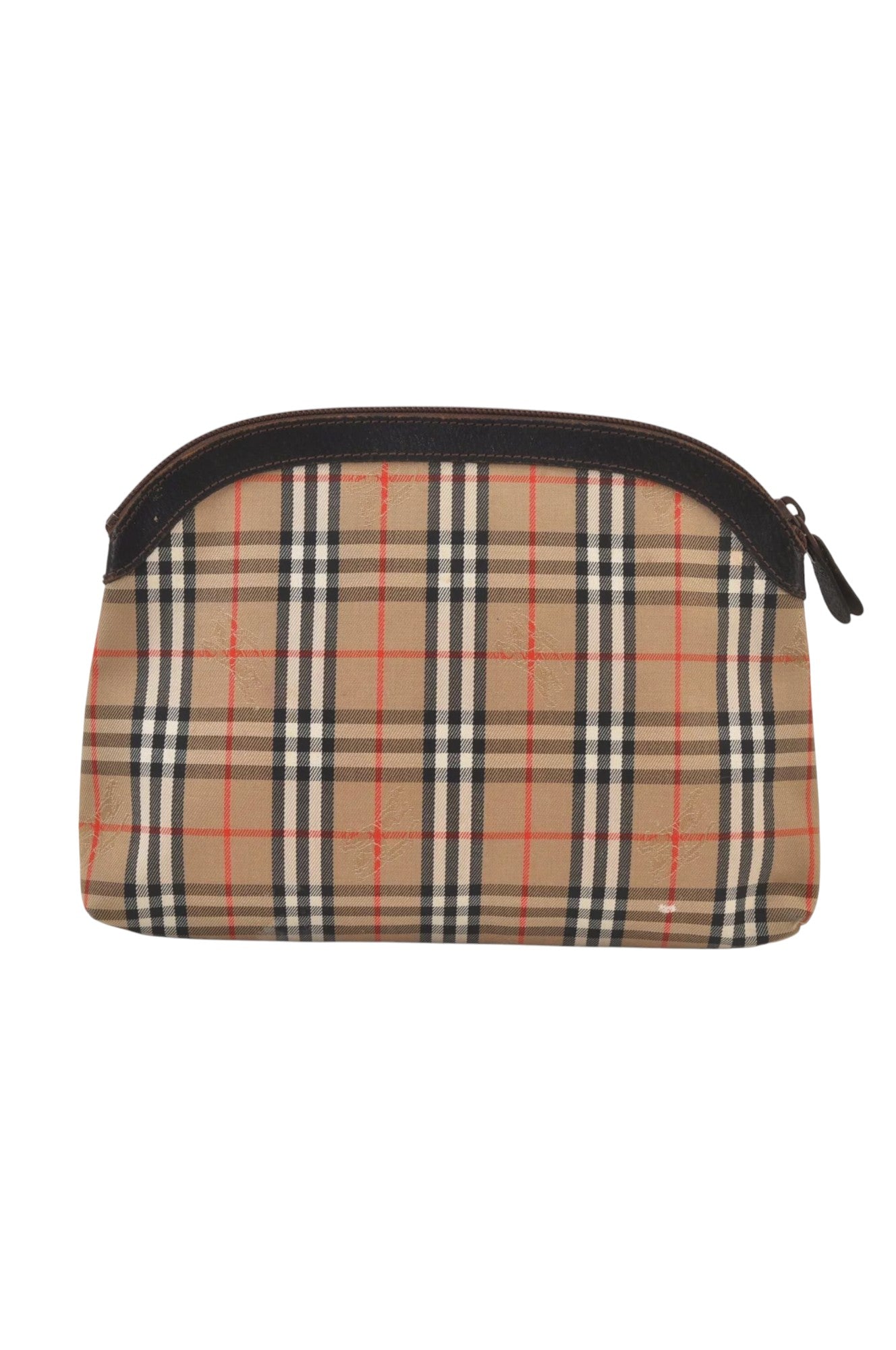 Authentic Burberrys Nova Check Clutch Hand Bag Patter Canvas Leather Beige 5510L - Velora