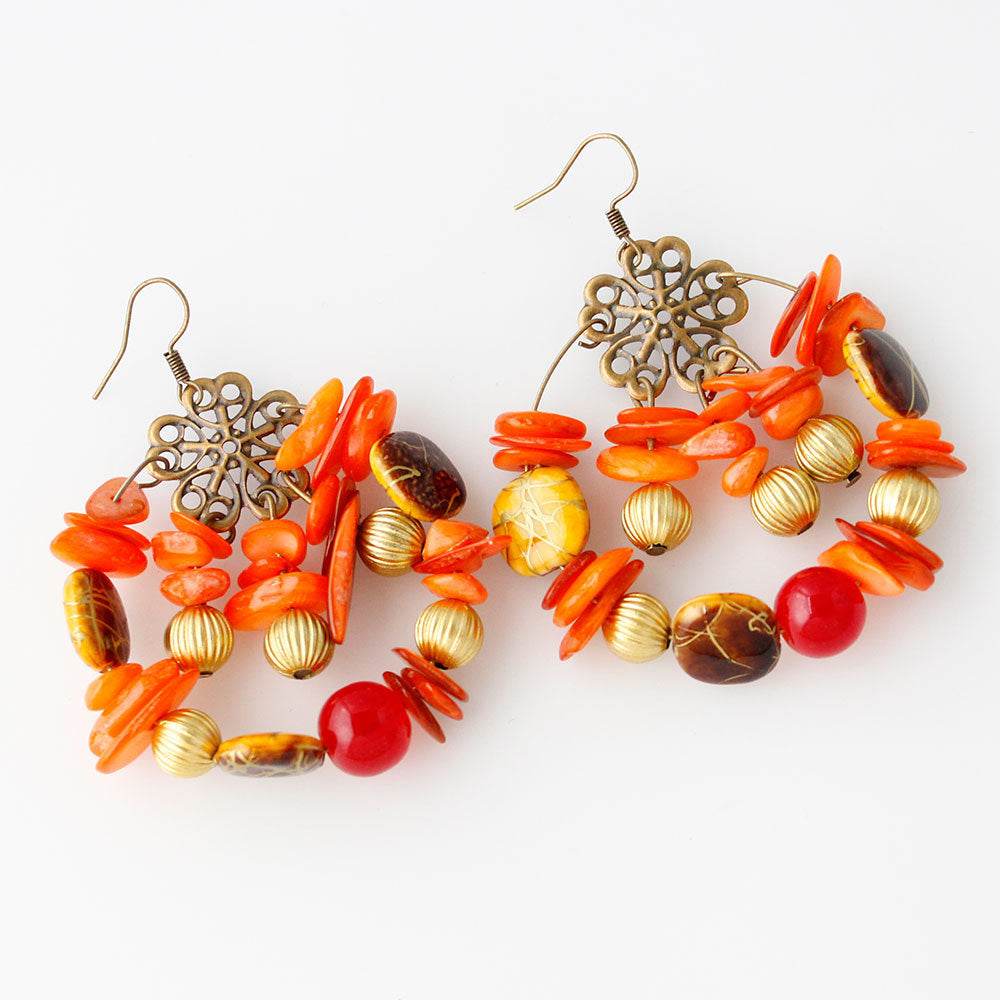 Bohemian style handmade beaded colorful Earrings - Velora