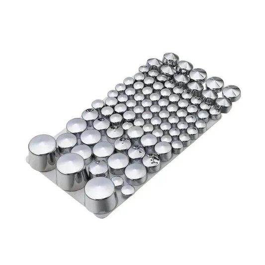 87pcs Motorcycle Chrome ABS Bolt Toppers Kit Softail Twin Cam 1984-2006 - Velora