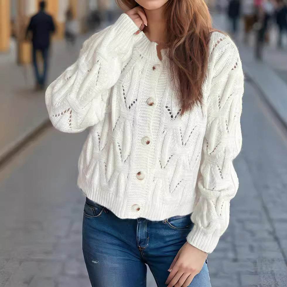 Button Knitted Cardigan Sweater Coat - Velora