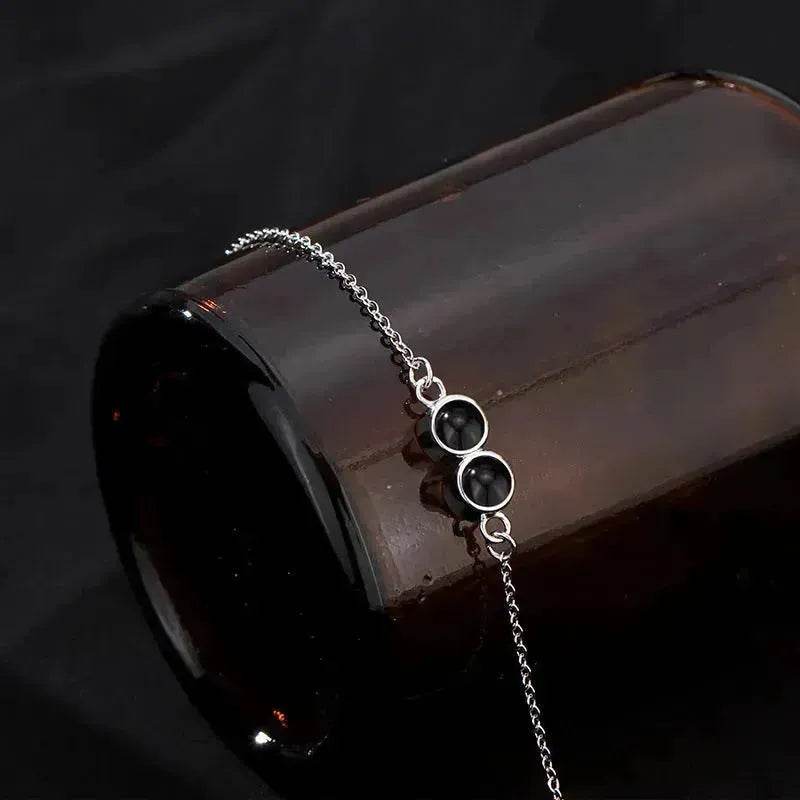 Double Bezel Setting Simple Language Bracelet - Velora