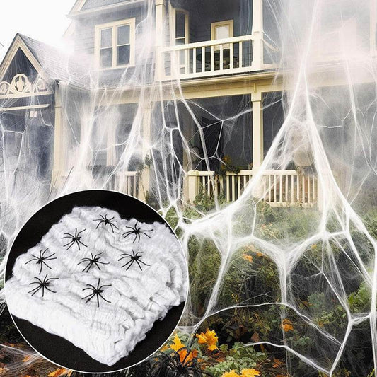Halloween Decoration Cotton Spider Web Atmosphere Layout Props - Velora