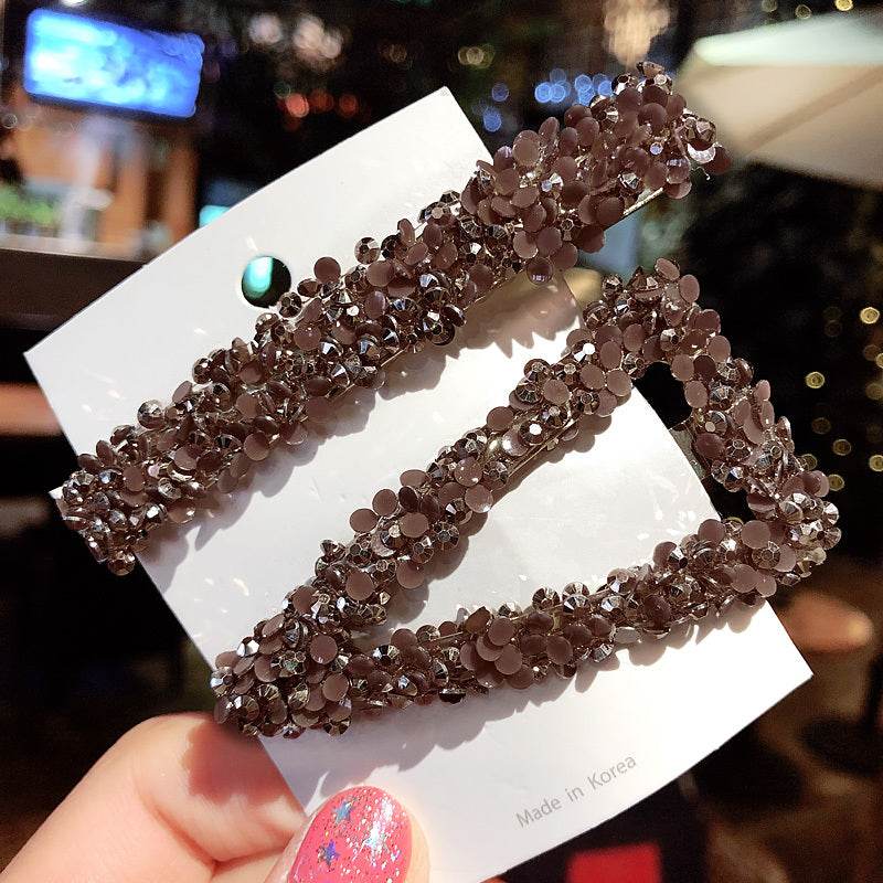 Elegant Rhinestone Flower Bling Hair Clip - Velora