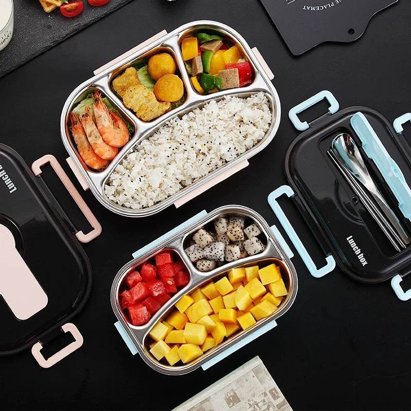 Stainless Steel Insulated Kids Bento Lunch Box with Cutlery - Velora