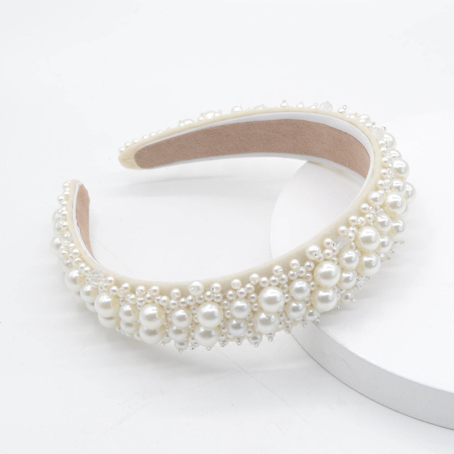 Elegant Baroque Rhinestone Pearl Headband - Velora