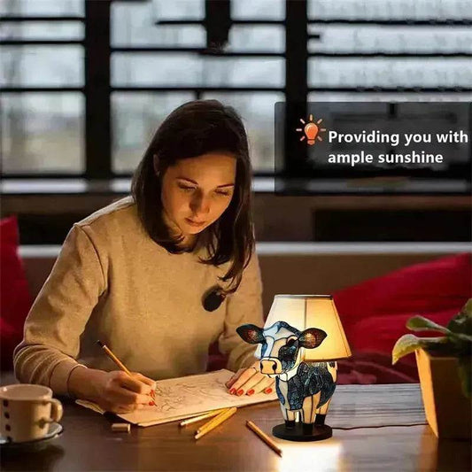 Beautiful Cow Table Lamp Bedside Table Lamp With USB Bedside Lamp For Living Room Bedroom Dormitory Bra Ornament - Velora