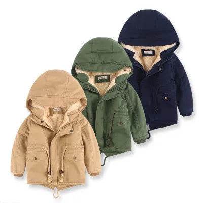 Children Cashmere Hoodie Windproof Winter jacket kids - Velora