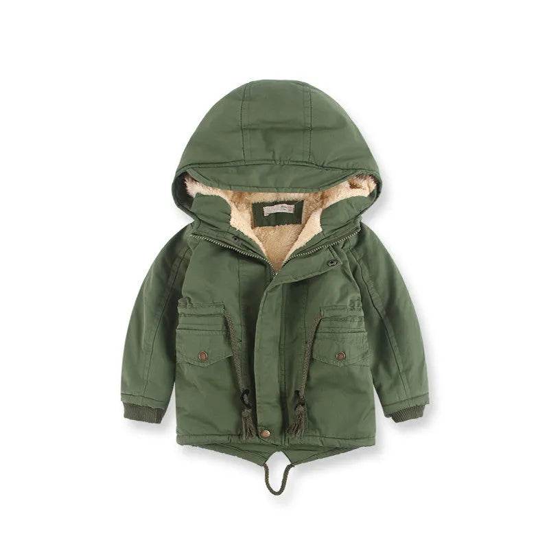 Children Cashmere Hoodie Windproof Winter jacket kids - Velora