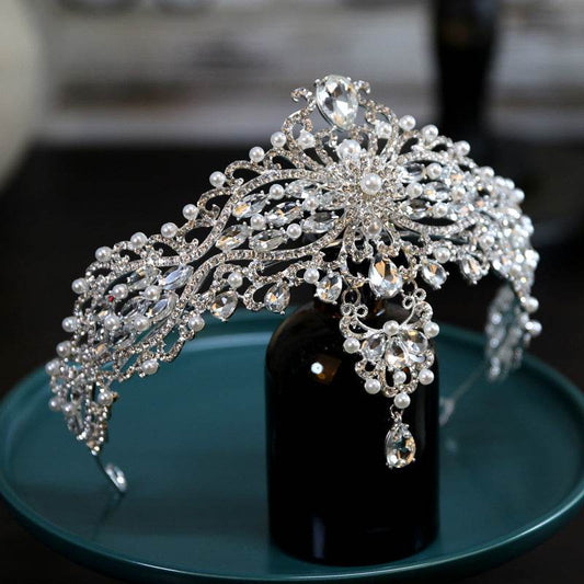 Baroque Bride Crown Fashion Headwear - Velora