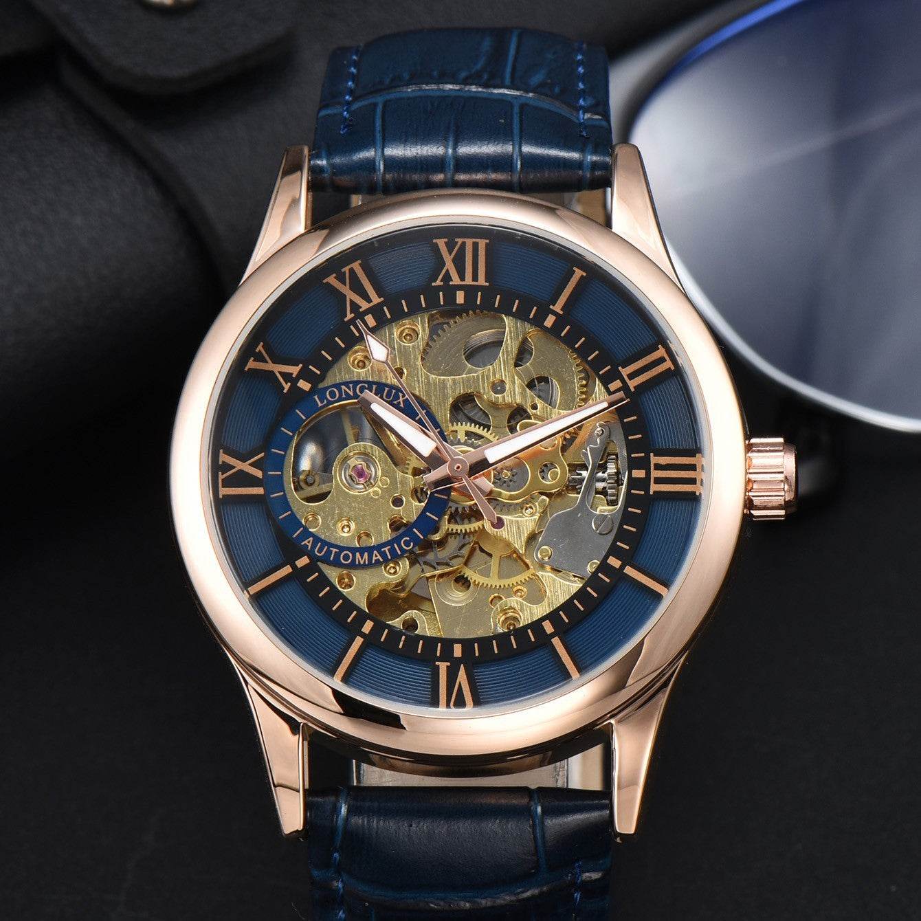Men's Mechanical Watch Roman Scale Waterproof Fashion Business - Velora