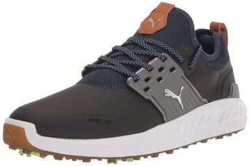 Puma Golf Mens Ignite Articulate Golf Shoe Peacoat-Puma Silver-Quiet Shade 7 Wide