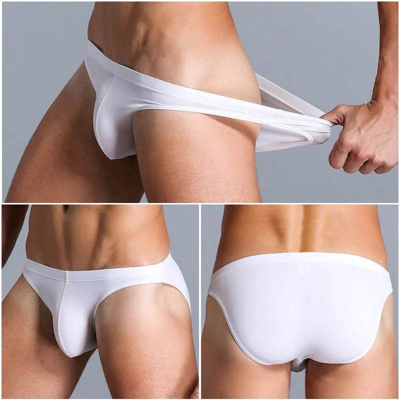Low Waist Ice silk Elastic men's briefs underwear pant for men - Velora