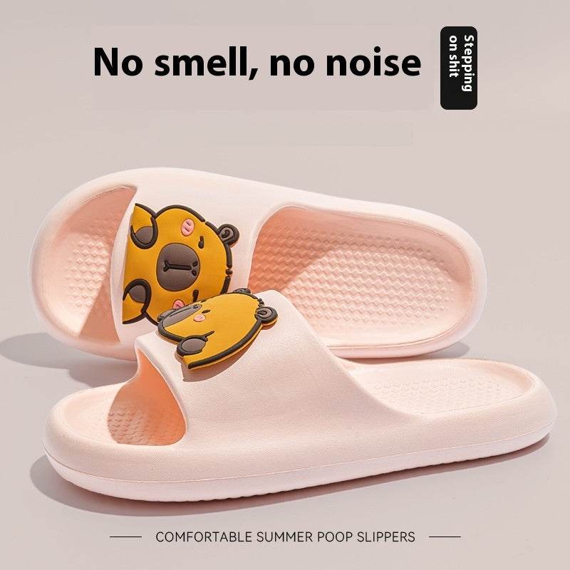 Cute Cartoon Dog Slippers Non-slip Floor Bathroom Slipper Summer Women's House Shoes - Velora
