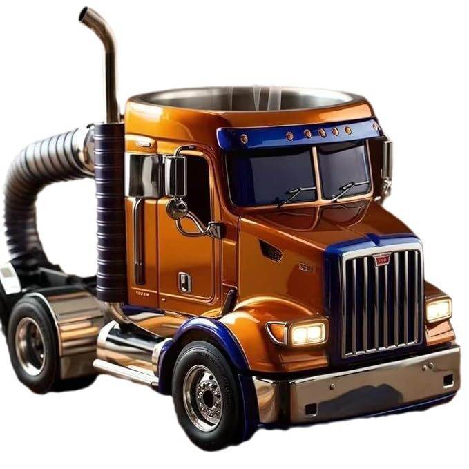 Durable Truck Coffee Mug Semi Truck Handcrafted Coffee Cup Semi-trailer Shaped Semi-Truck Coffee Mugs For Family - Velora