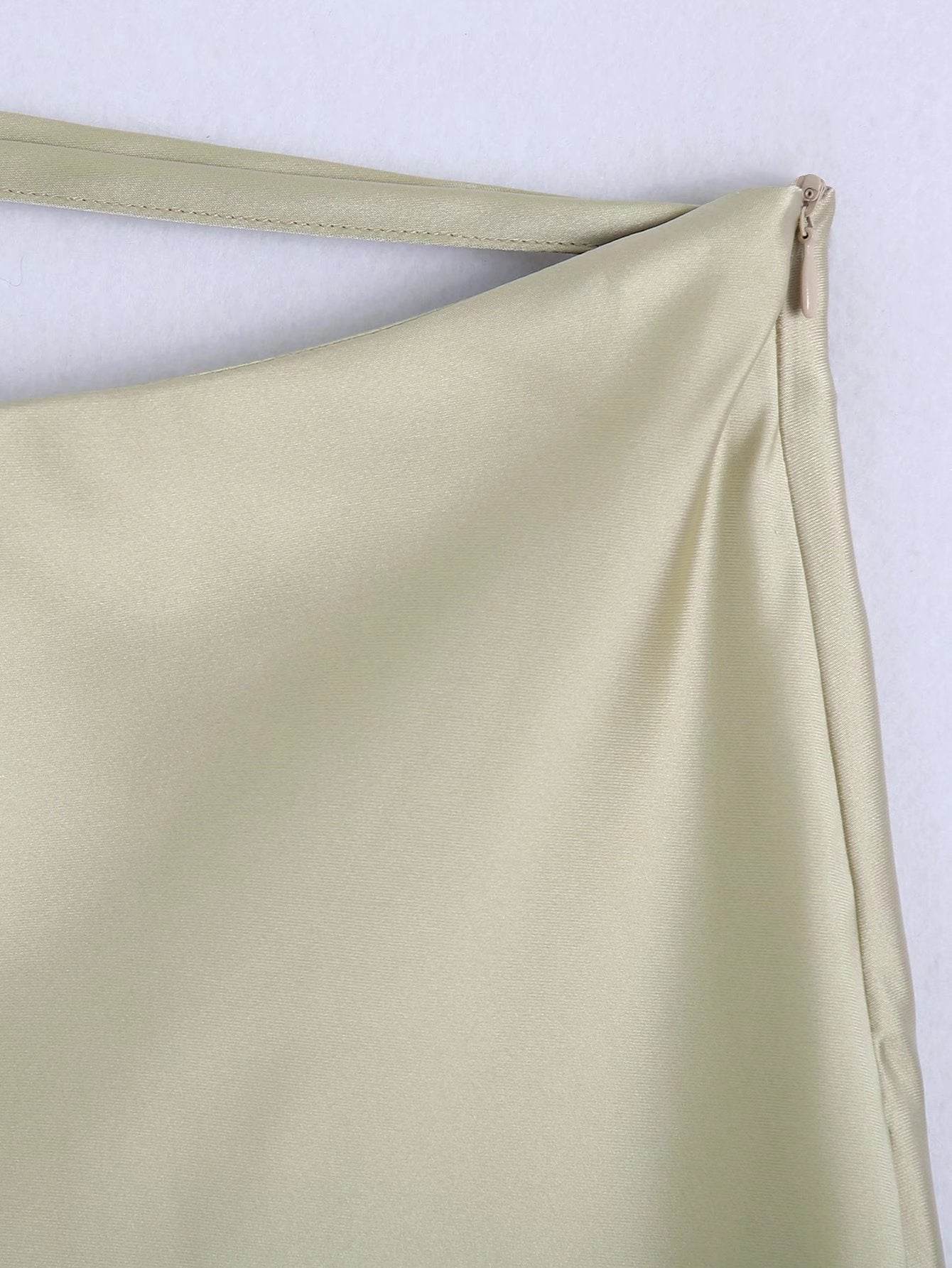 High Waisted Midi Silk Satin Skirt - Velora