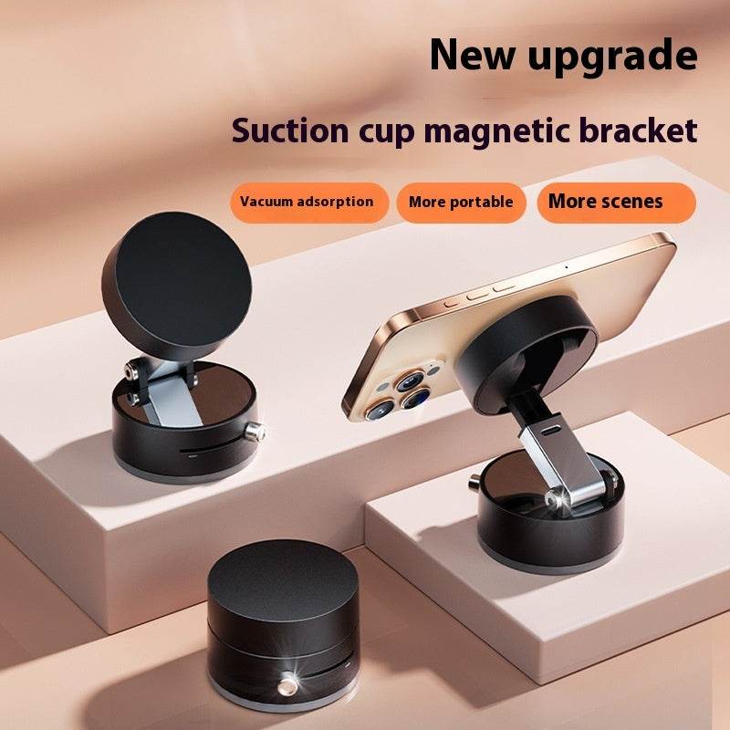 Foldable Magnetic Vacuum Car Phone Holder Foldable Suction Cup With Suction Cup Hands-Free Navigation For Smart Phone - Velora