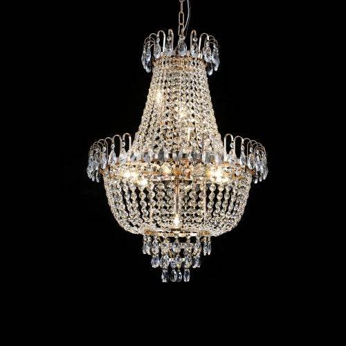 Golden Crystal Chandelier, Large Modern Luxury Chandelier, Suitable For Living Room, Dining Room, Bedroom, Hallway - No Bulb - Velora