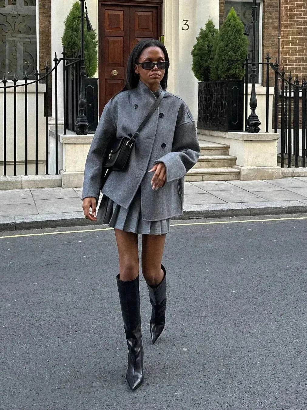 Fall Winter Double Breasted Solid Color Cashmere coat for women - Velora