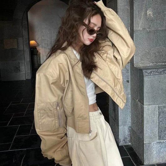 American Retro Bomber Jacket Baseball Uniform - Velora
