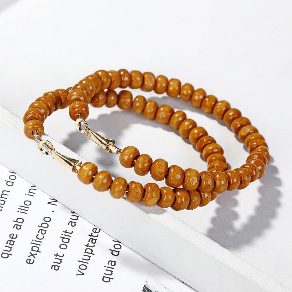 Handmade wooden beaded earrings and earrings - Velora