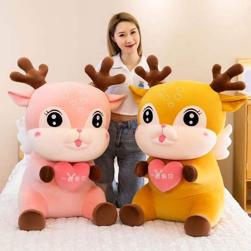 Cute Sika Deer Plush Toy Rag Doll Sleeping Pillow - Velora