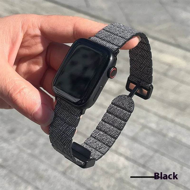 Slim Denim Magnetic Buckle Watch Strap - Velora