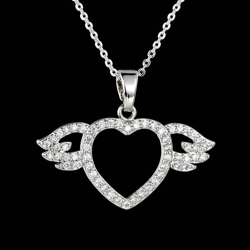 Women Fashion Angel love pendant Necklace Gold Silver - Velora