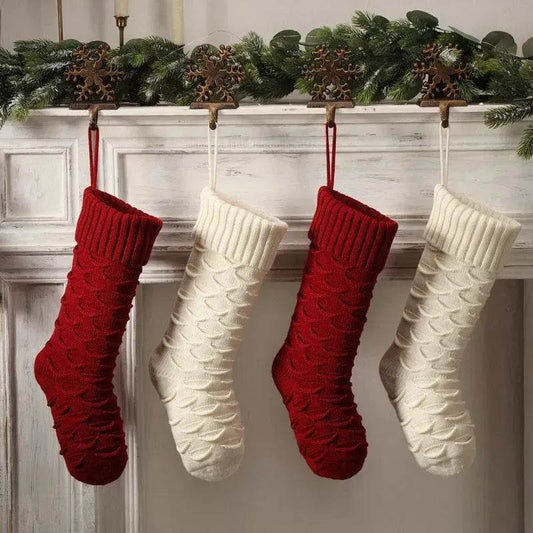 Christmas Gift Bag Decorative Socks Knitted Hanging Decoration - Velora