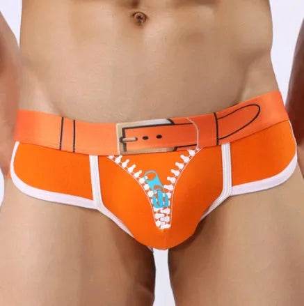 Men's Underwear Cotton Print U Convex  Antibacterial Brief Trunk Panties
